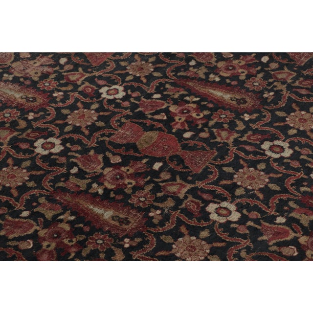 Antique 18th Century Persian Doroksh Rug in Brown With Floral Design - Rug & Kilim For Sale - Image 10 of 11