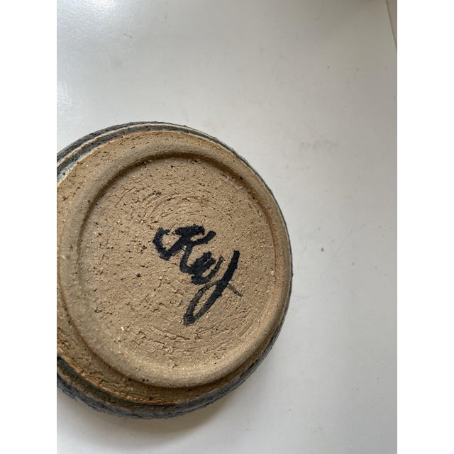 1970s Mid-Century Danish Glazed Stoneware Bowl by Kirsten Winther Johansen, 1970s For Sale - Image 5 of 9