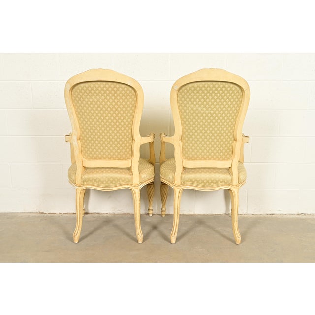 Karges French Regency Louis XVI Cream Lacquered Armchairs, Pair For Sale - Image 11 of 14