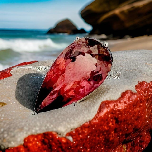 2010s Natural Tourmaline Diamond Ring 6.5 14k W Gold 10.84 TCW Certified For Sale - Image 5 of 8