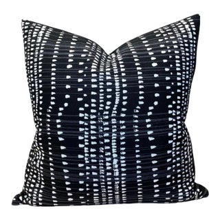 Cape Town Woven Pillow Cover in Black, Indoor Outdoor Pillow - 20x20 For Sale