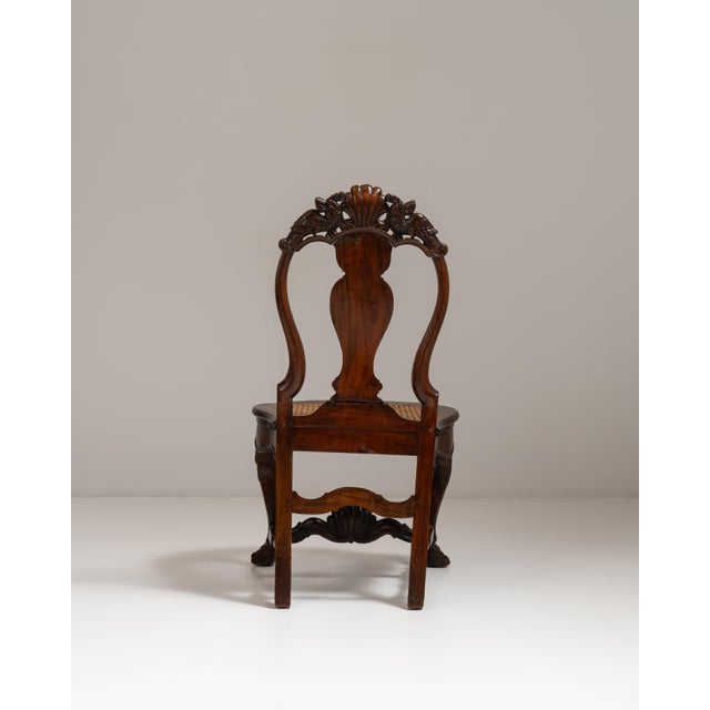 19th Century British Chestnut Brown Ceylon George I Colonial Chair with Rattan Seat For Sale - Image 14 of 15