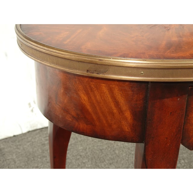 Vintage French Style Theodore Alexander Side Table W Burl Wood & Brass Hardware For Sale - Image 10 of 14