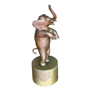 Vintage Boho Bronze Dancing Elephant Statue