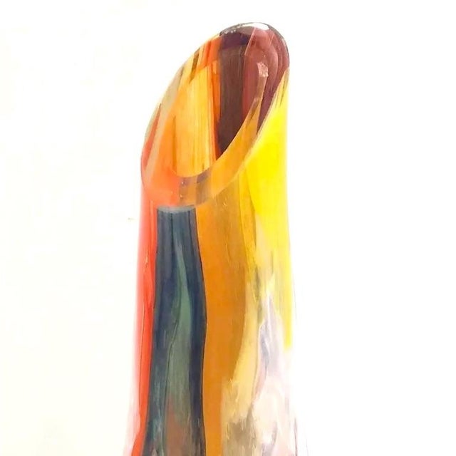 Late 20th Century Large Late 20th Century Italian Murano Overlaid Crystal Glass Decorative Vase For Sale - Image 5 of 10