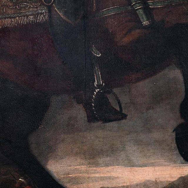 Jacob Van Schuppen, Life-Size Baroque Equestrian Portrait of the King of Sardinia, 1600s, Oil on Canvas For Sale - Image 4 of 9