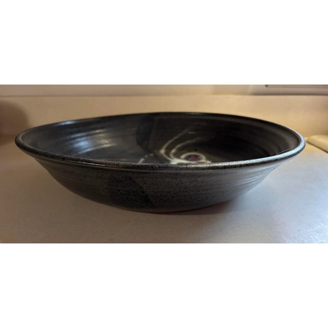 Mid-Century Modern Vintage 1980’s Studio Pottery Centerpiece Bowl Signed Bradford For Sale - Image 3 of 8