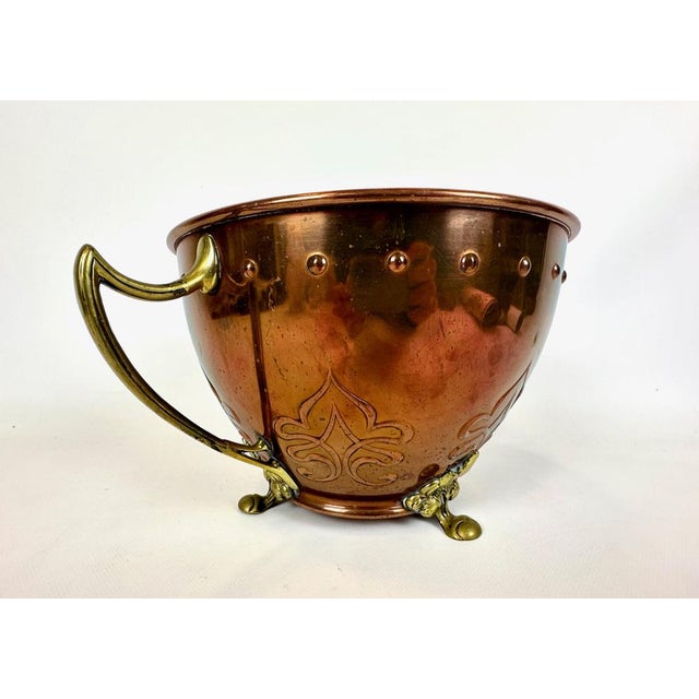 1910s Large Art Nouveau Copper and Brass Champagne Cooler Bowl from WMF, 1900s For Sale - Image 5 of 13