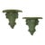 Pair of Green Ornamental Brackets For Sale