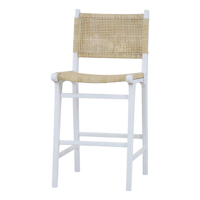 Scandinavian White Painted Counter Stool For Sale