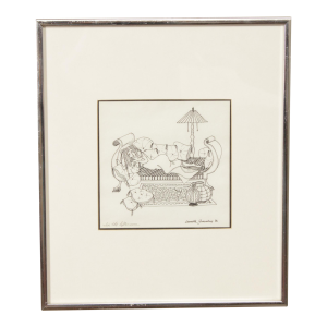 Davetta Greenberg Pen and Ink Drawing, 'In the Afternoon'