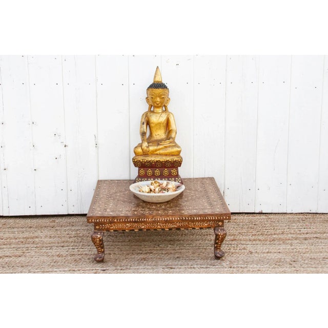 Indian Inlaid Low Side Table For Sale - Image 9 of 10