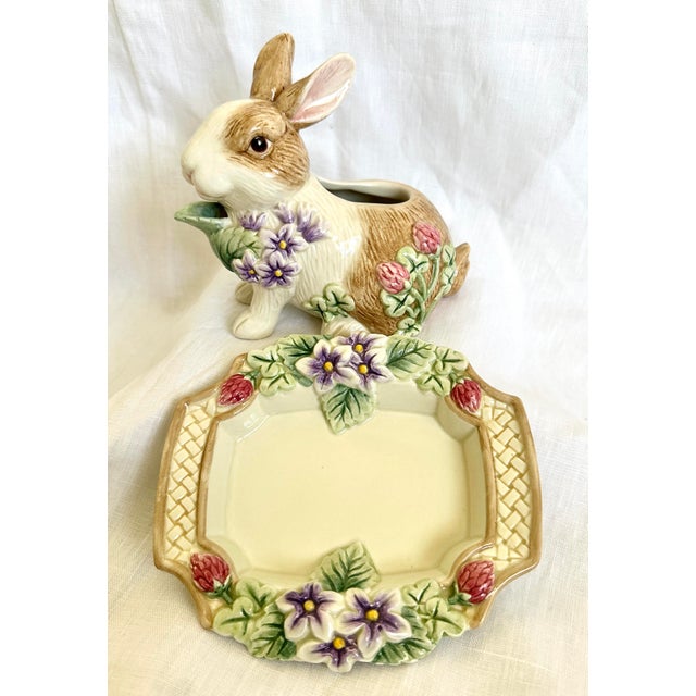 Farmhouse Fitz & Floyd Essentials "Botanical Bunny" Creamer Set For Sale - Image 3 of 8
