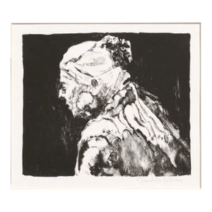 Abstracted Elder Portrait - Etching by Claudette McElroy