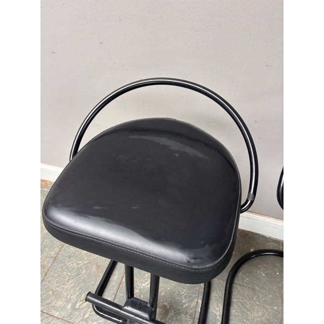 1980s Pair of Vintage Postmodern Italian Barstools Made in Italy For Sale - Image 5 of 7