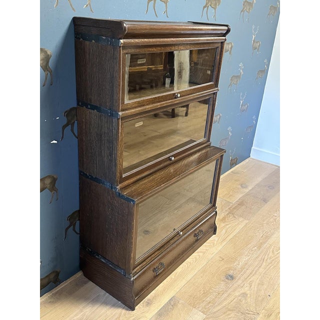 Wood Bookcase from Globe Wernicke, 1890s, Set of 5 For Sale - Image 7 of 8