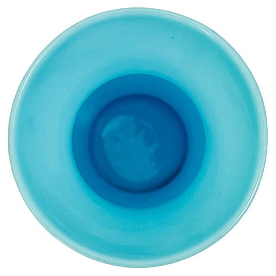 Glass Antique 19th Century French Blue Celeste Opaline Glass Vase With Hand-Painted Jeweled Enamel For Sale - Image 7 of 9