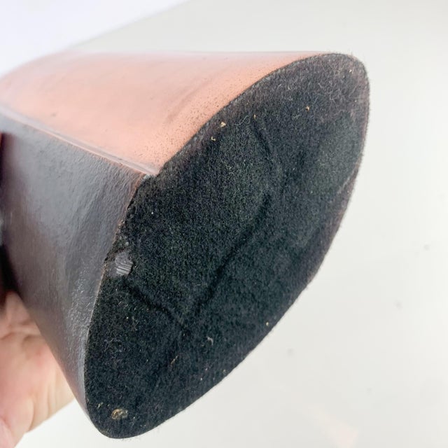 Mid-Century Modern Style Brutalist Aluminum Dipped Copper Jagged Mouth Vase For Sale In Baltimore - Image 6 of 7