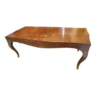 Sloane Antique Olive Burlwood French Regency Coffee Table, Italy For Sale
