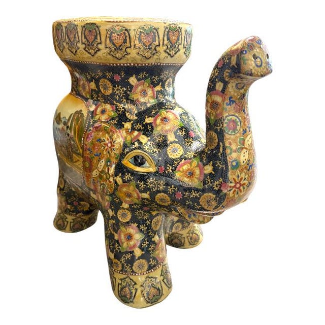 1970s Vintage Satsuma Chinese Republic Period Elephant Garden Stool – 1970s For Sale - Image 5 of 8