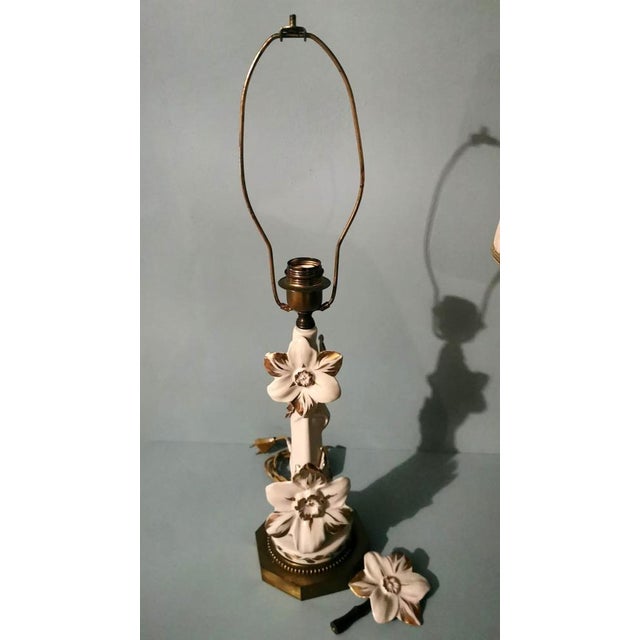 Art Noveau French Porcelain Lamps, 1950, Set of 2 For Sale - Image 12 of 13