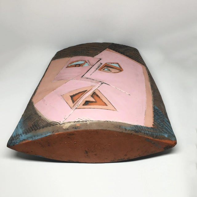 Abstract 1986 Artist Signed Double Face Cubist Vase For Sale - Image 3 of 9