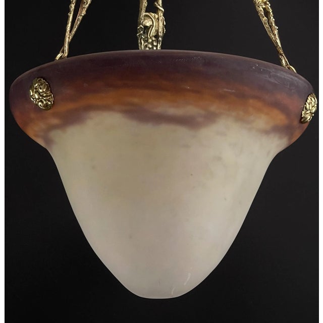 Art Deco Hanging Lamp from Muller Frères, 1930a For Sale - Image 3 of 10