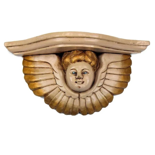 Wood Vintage Mid 20th Century Angel Shelf For Sale - Image 7 of 7