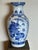 Late 20th Century Late 20th Century Large 19" Chinese Blue & White Porcelain Peacock Vase & Carved Wood Stand For Sale - Image 5 of 9