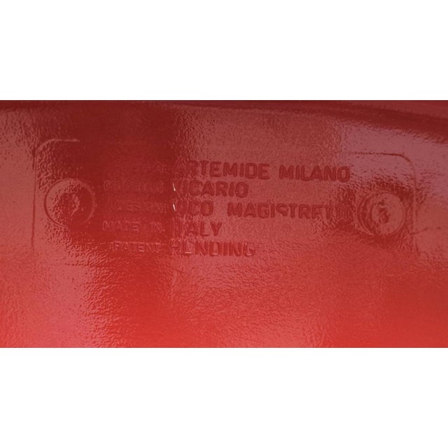 Set of Red Vicario Chairs by Vico Magistretti for Artemide, Italy, 1970s For Sale - Image 6 of 8