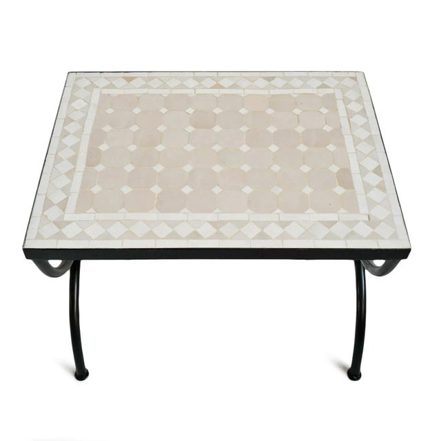 Outdoor Mosaic & Iron Side Table For Sale - Image 4 of 9