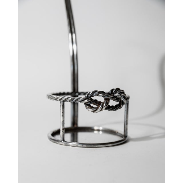 Vintage Italian Silver Plated Wine Bottle Holder by Serra Roma, 1930s For Sale - Image 3 of 14