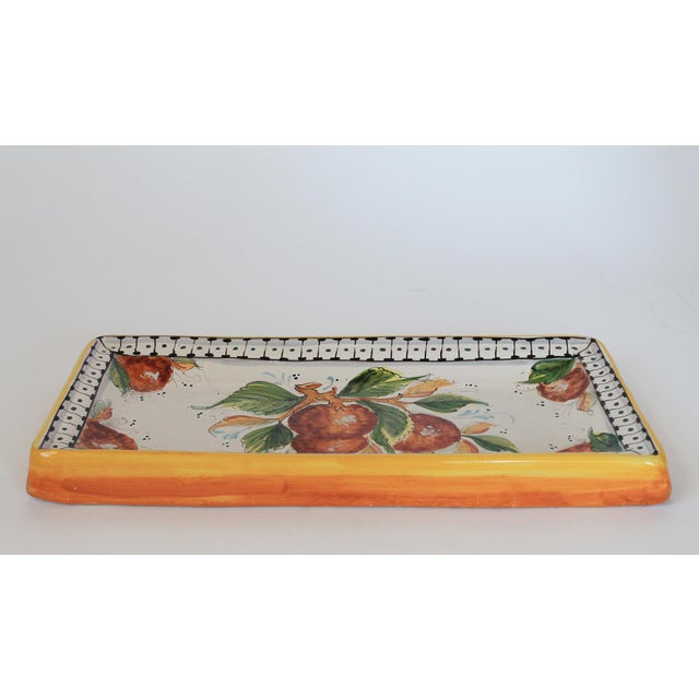 Cabin Vintage Hand-Painted Ceramic Serving Dish or Wall Hanging For Sale - Image 3 of 12