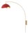 Luna Bella Wall Arc Lamp - Weathered Brass, Red/Gold Shade, Dimmable For Sale