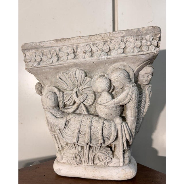 Stone Vintage Reconstituted Stone Capital, 1920s For Sale - Image 7 of 8