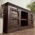 Gorgeous large-scale hand-carved solid wood sideboard / media console with incredible architectural character and tons of...
