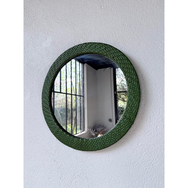 Round Wicker Mirror, 1960s For Sale - Image 4 of 18