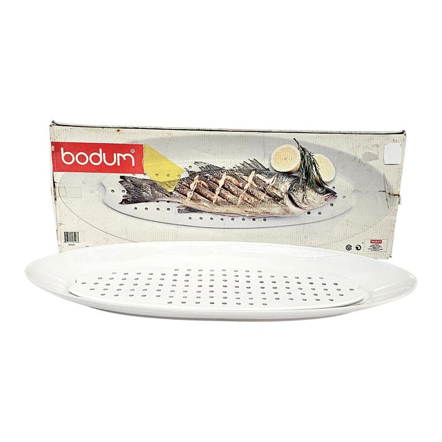 Mid-Century Modern Bodum Provence Two-Piece White Porcelain Whole-Fish Serving Platter For Sale - Image 3 of 12