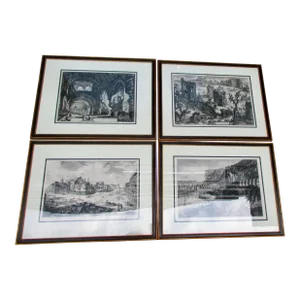 Set of 4 Piranesi Etching Circa 1760 - a Set of 4