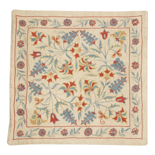 20"x21" Modern Throw Pillow. 100% Silk Cushion Cover. Embroidery Pillowcase For Sale