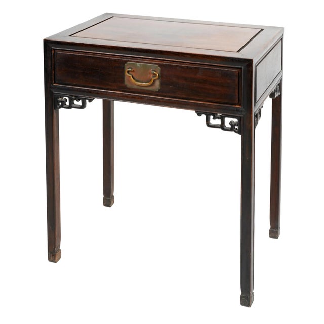 Brown Chinese Hardwood Writing Table Desk For Sale - Image 8 of 8