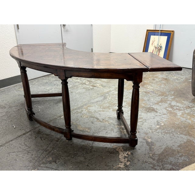 Parquetry Kidney-Shaped Drop Leaf Writing Desk For Sale In San Francisco - Image 6 of 12