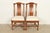 Mid-Century Modern Thomasville Mid-Century Hollywood Regency Chinoiserie Carved Walnut Side Chairs or Dining Chairs, Pair For Sale - Image 3 of 14