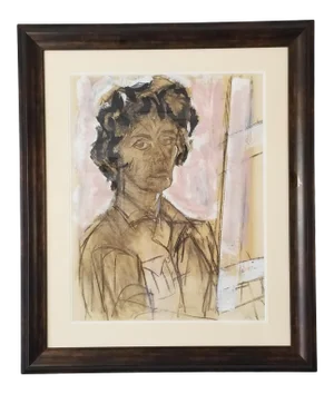 Vintage Abstract Female Portrait Painting