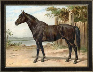 Australian Horse by Eerelman Framed in Italian Wood Vener Moulding