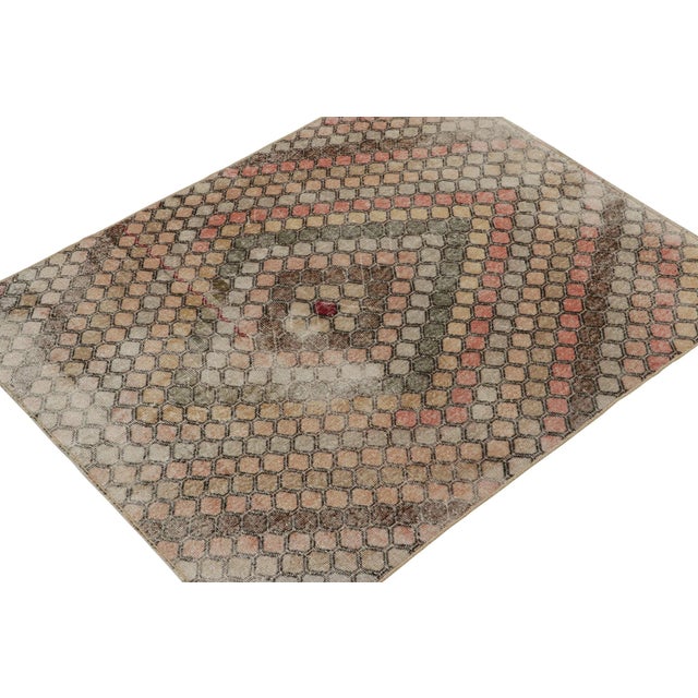 Art Deco 1960s Vintage Zeki Müren Rug in Polychromatic Geometric Patterns, by Rug & Kilim For Sale - Image 3 of 8
