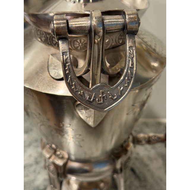 Metal 1870s Reed & Barton Egyptian Revival Silverplate Samovar With Lion Finial For Sale - Image 7 of 17