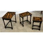 Early 20th Century English Painted Nesting Tables with Découpage For Sale - Image 5 of 10