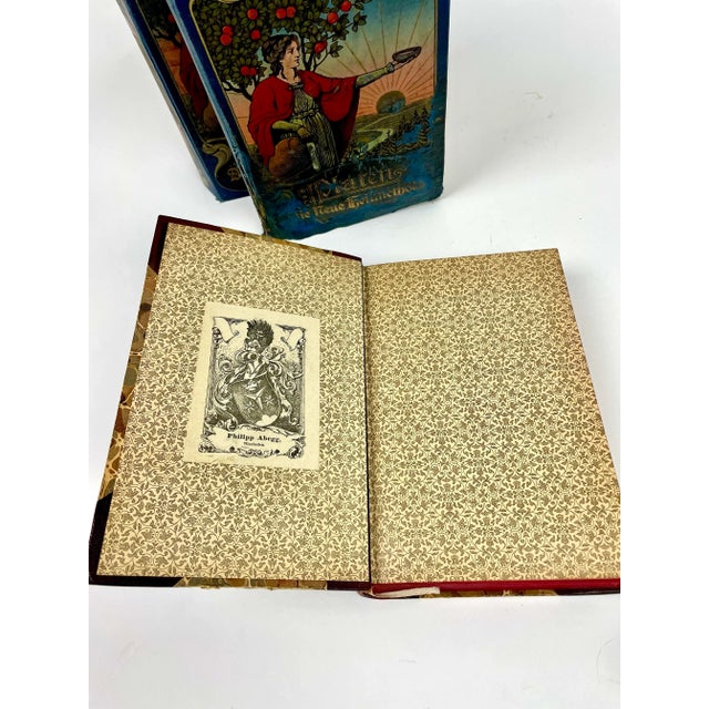 Art Nouveau Antique German Decorative Books- a Set of 5 For Sale - Image 3 of 4