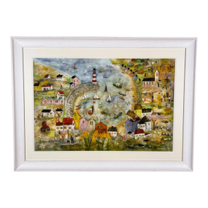 Rosa Sepple “The Cove” Signed Limited Edition Coastal Village Print